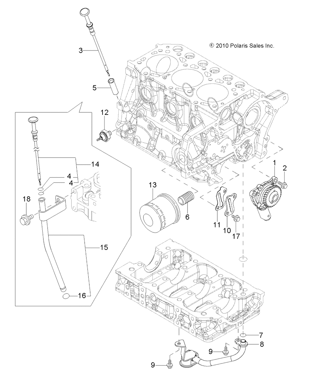 Engine oil system and dipstick - r13wh90dg