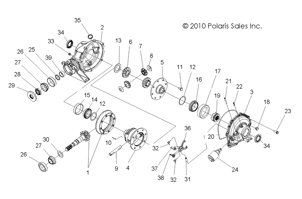 Drive train rear gearcase - r13wh90dg