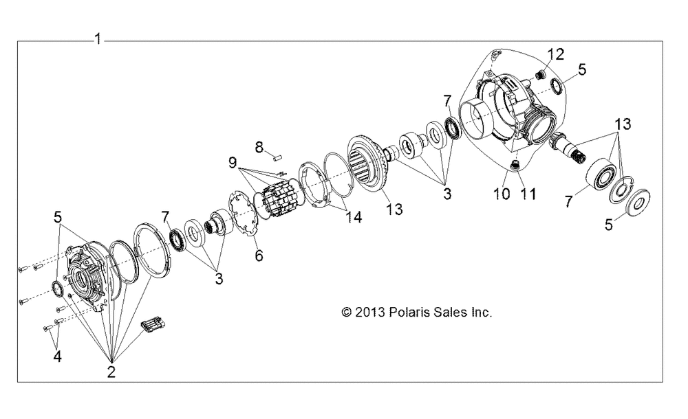 Drive train front gearcase internals - r141d9jda_2d9jda