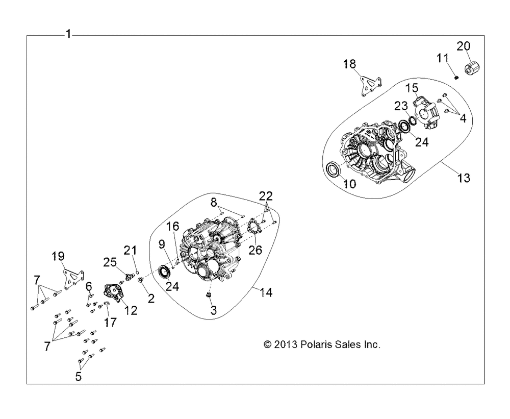 Drive train main gearcase internals 2 - r141d9jda_2d9jda