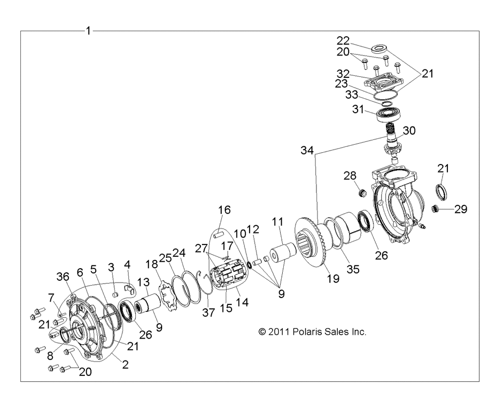 Drive train front gearcase internals - r14rc08gd_gj_fj