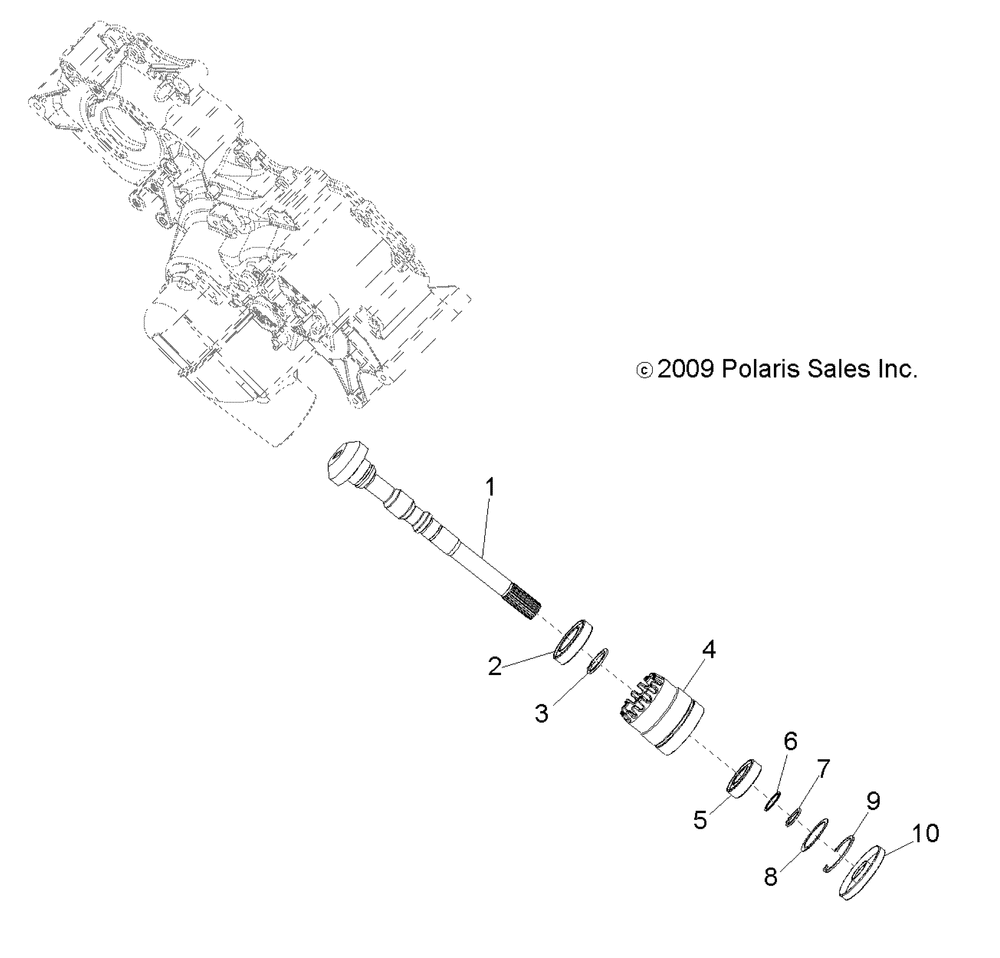 Drive train main gearcase output shaft - r14rh45aa