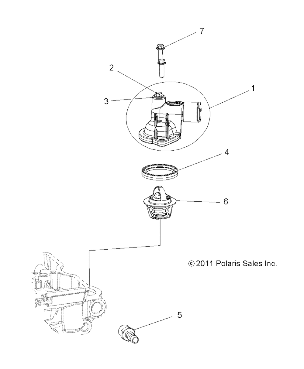 Engine thermostat and cover - r14rh57aa_ac_ar_6eaz