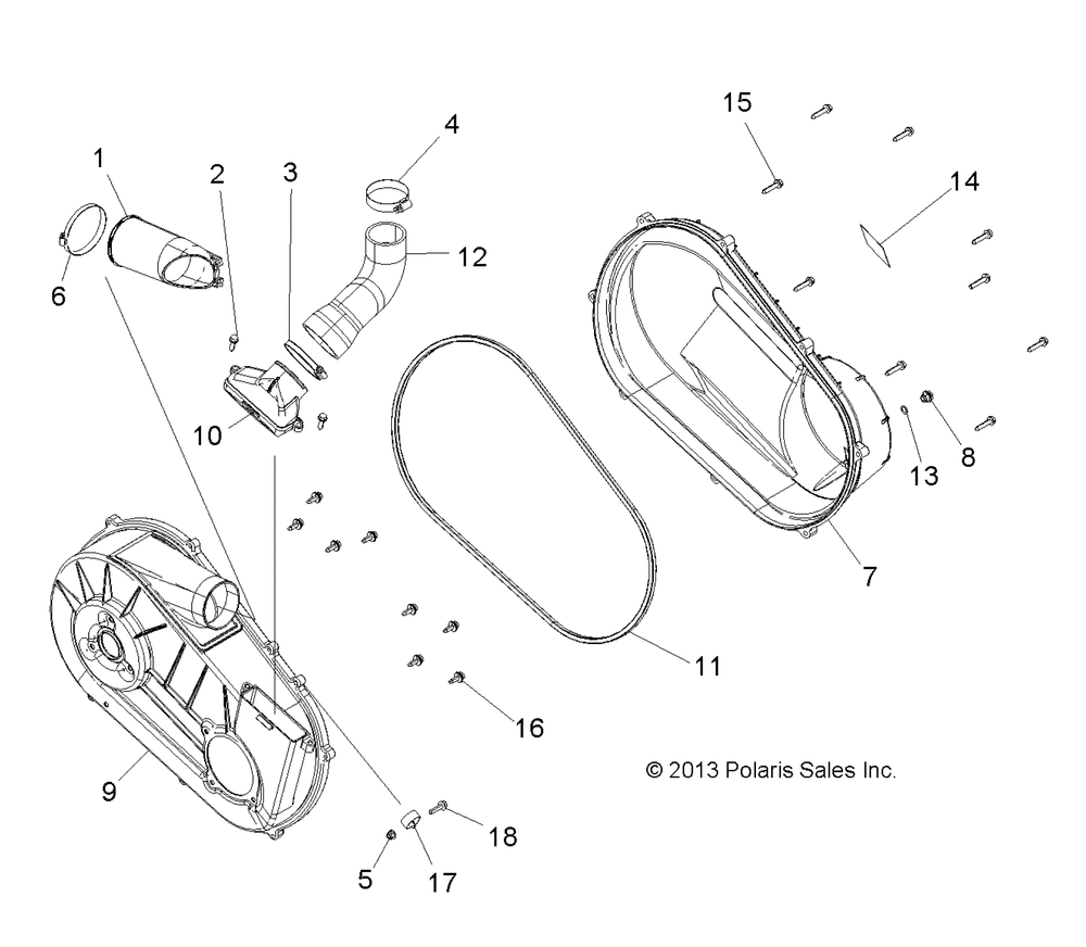 Drive train clutch cover and ducting - r14rh57aa_ac_ar_6eaz