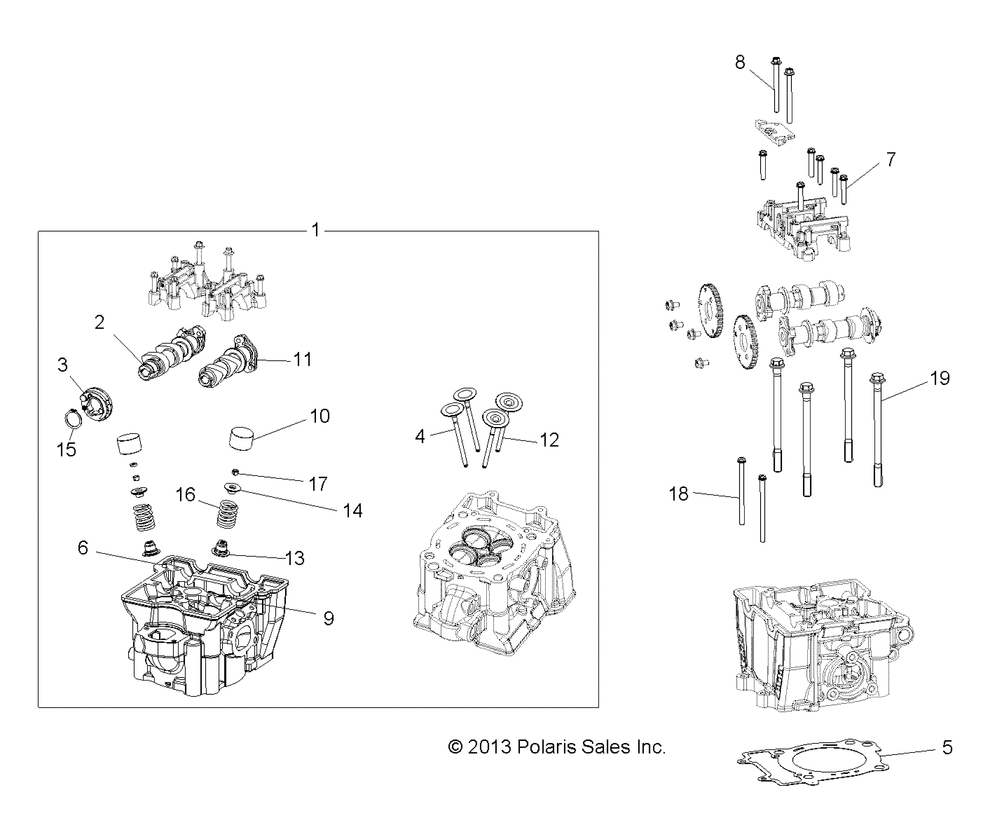 Engine cylinder head cams and valves - r14wh57aa_ac_ar_6eat