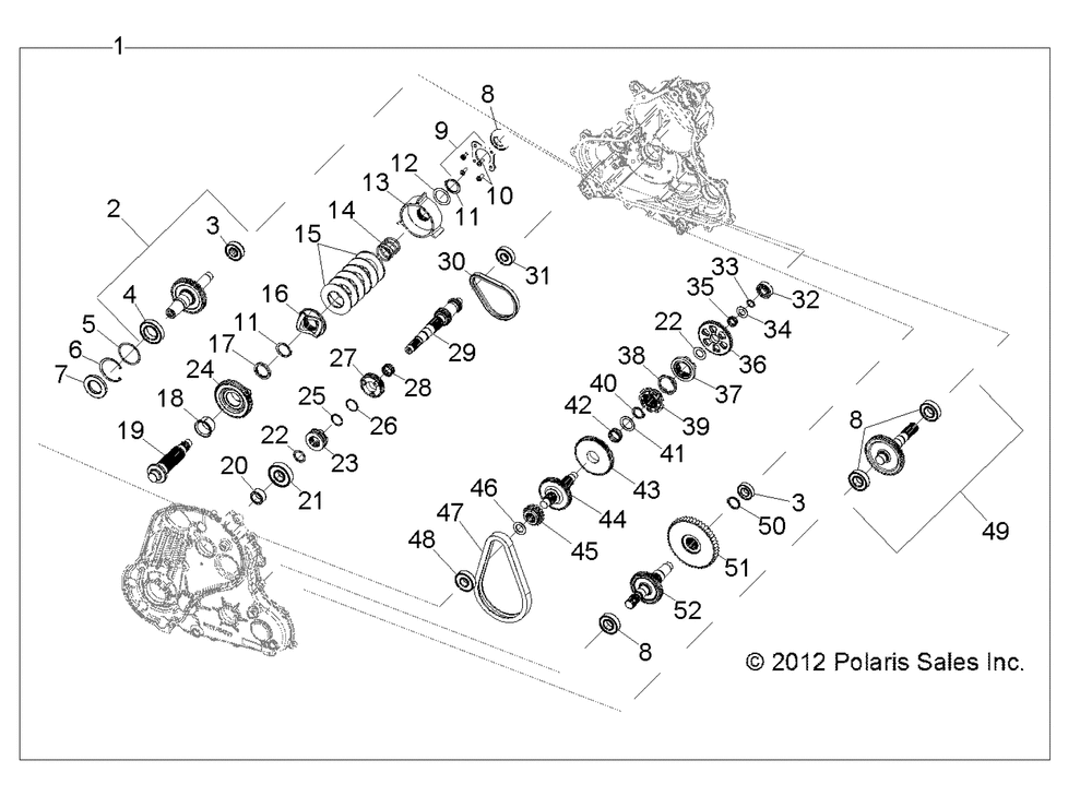 Drive train main gearcase internals - r14wh90dg