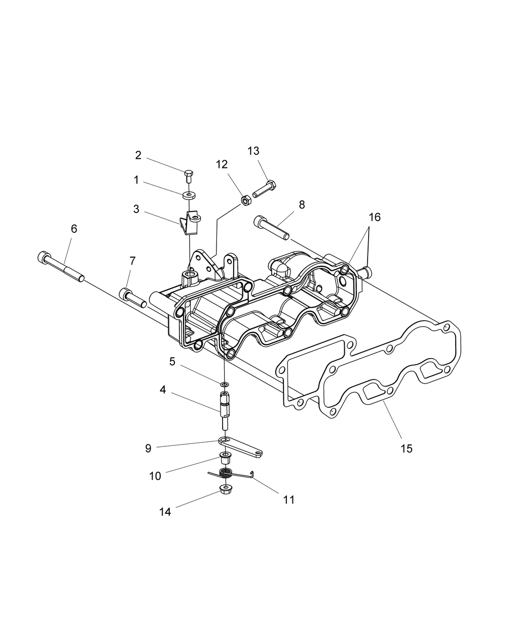 Engine inlet manifold and throttle control - r151dpd1aa_2d