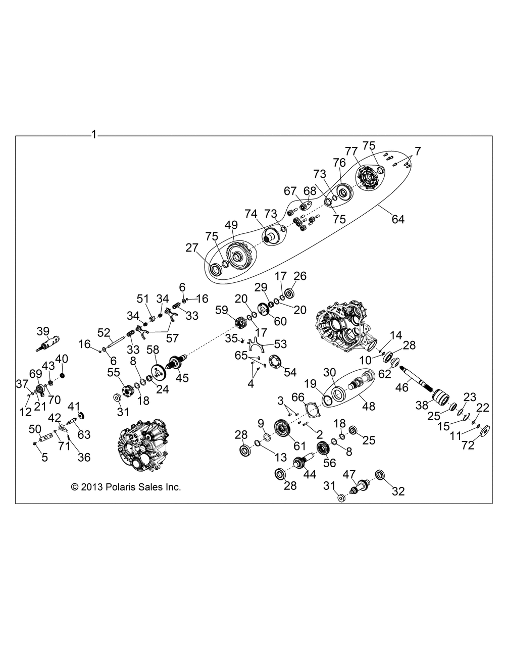 Drive train main gearcase internals 1 - r151dpd1aa_2d