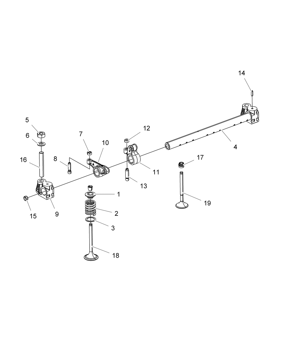 Engine rocker arm and valves - r151dpd1aa_2d