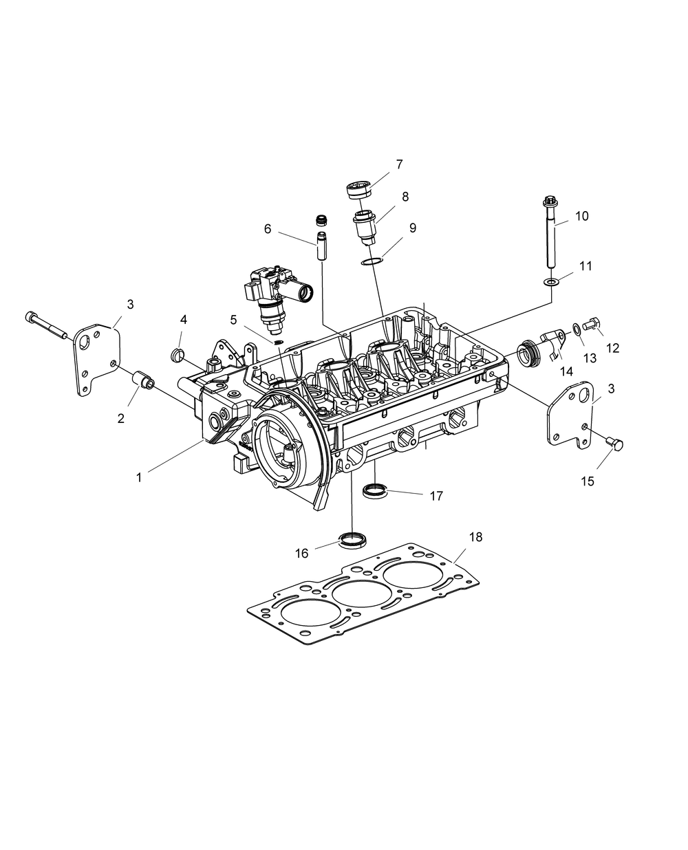 Engine cylinder head and precombustion chamber - r151dpd1aa_2d