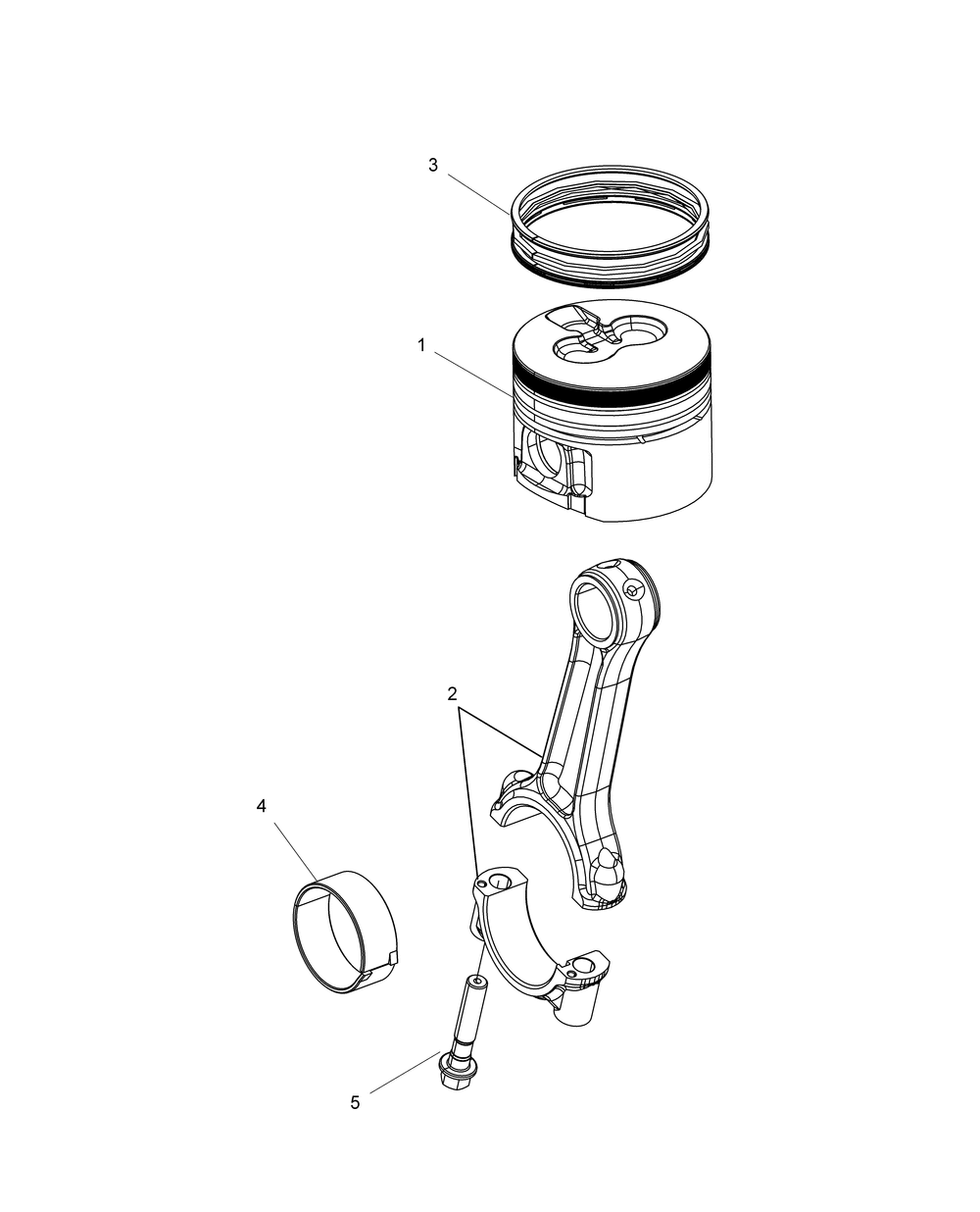 Engine connecting rod and piston set - r151dpd1aa_2d