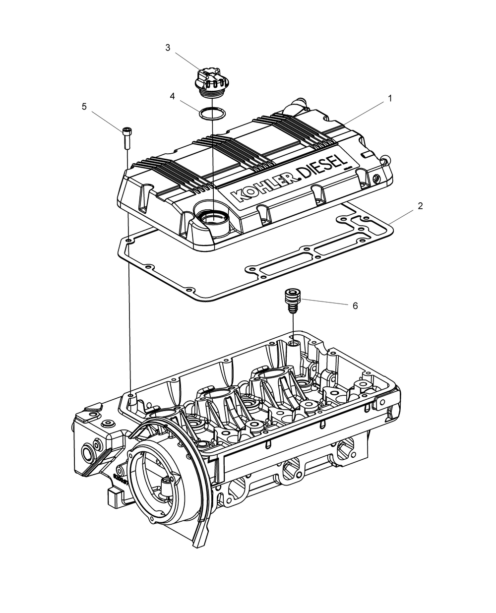 Engine rocker arms cover and oil filler - r151dpd1aa_2d