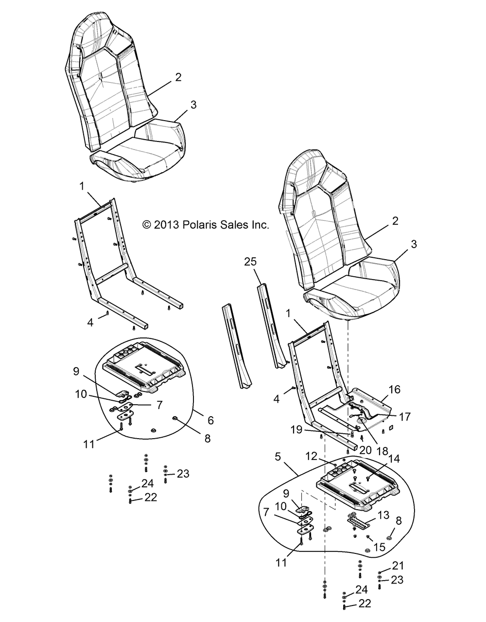 Body seat asm. and slider - z146t1eam_eaw