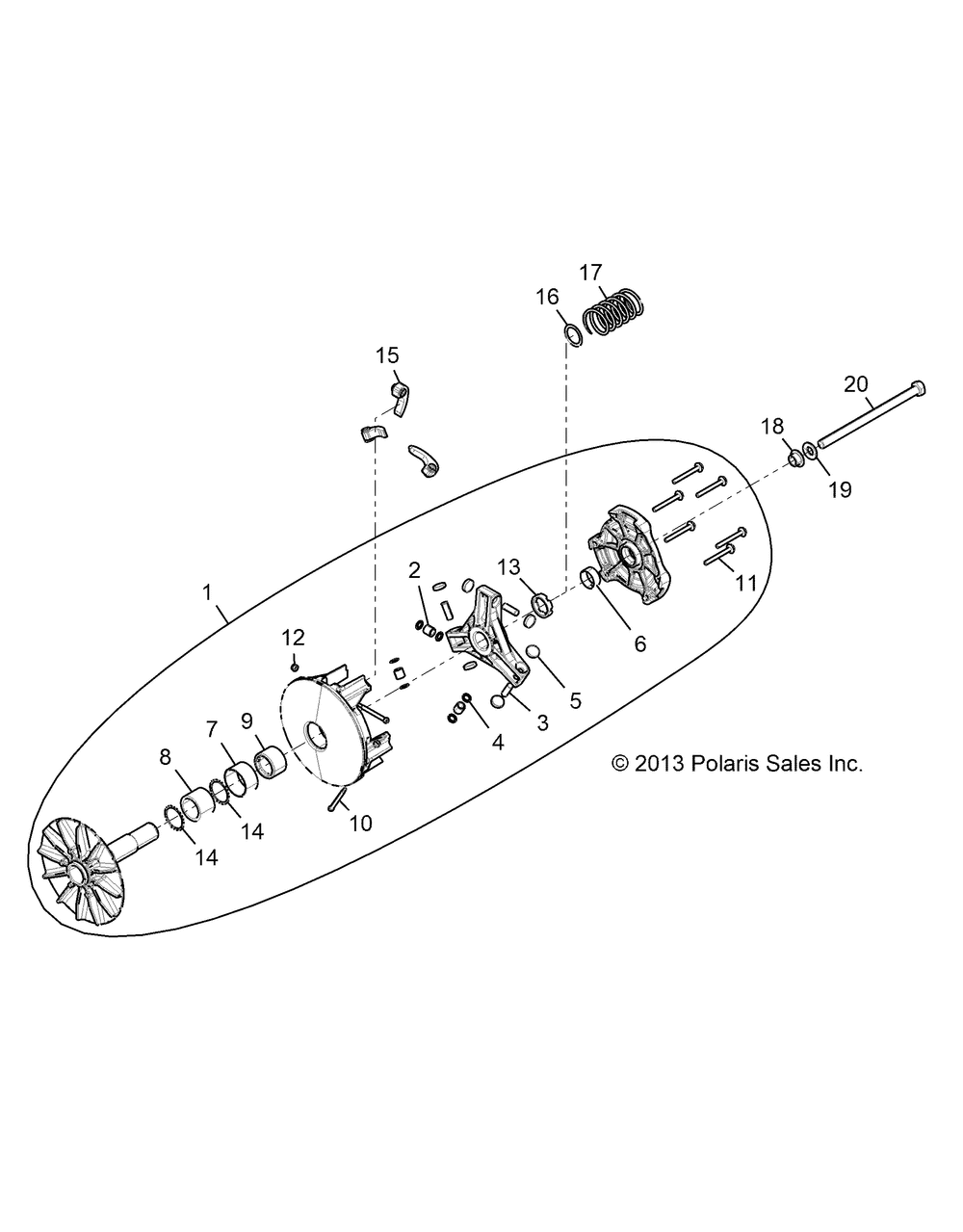 Drive train primary clutch - z146t1eam_eaw