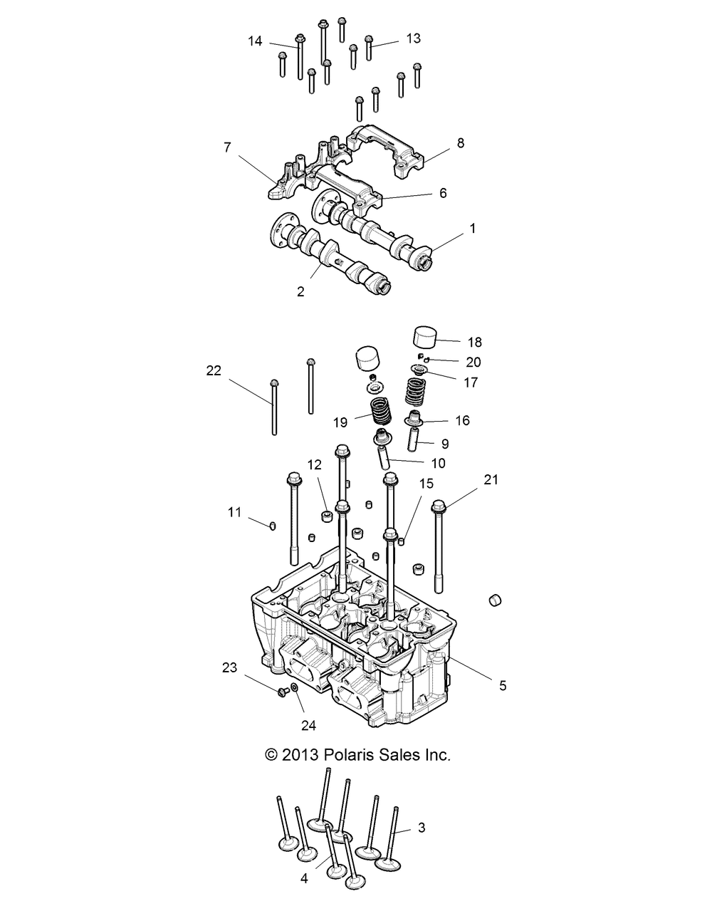 Engine cylinder head and valves - z146t1eam_eaw