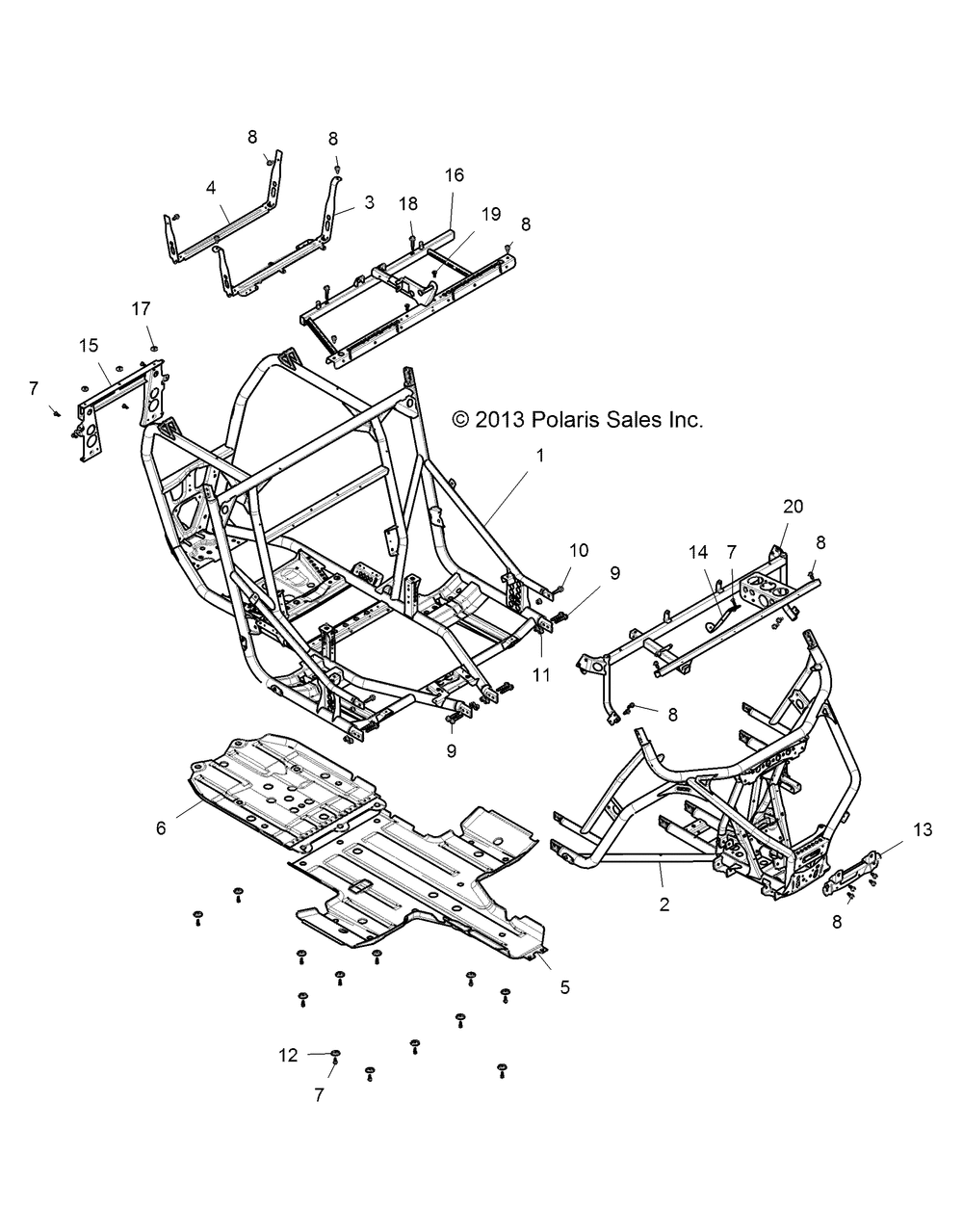 Chassis main frame and skid plates - z14st1eam_eaw_eak_ean_efw