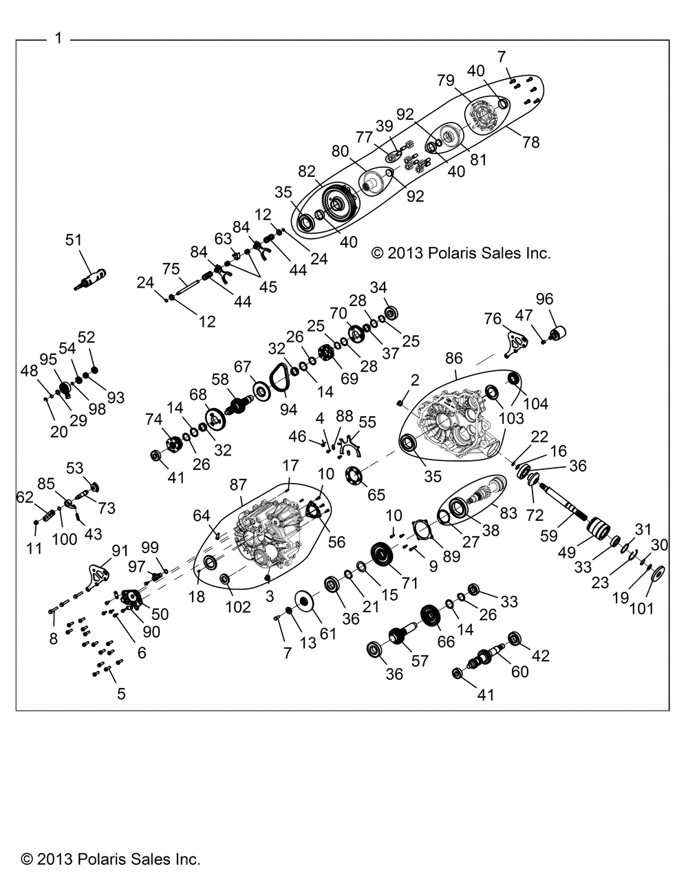 Drive train main gearcase internals - z14st1efx