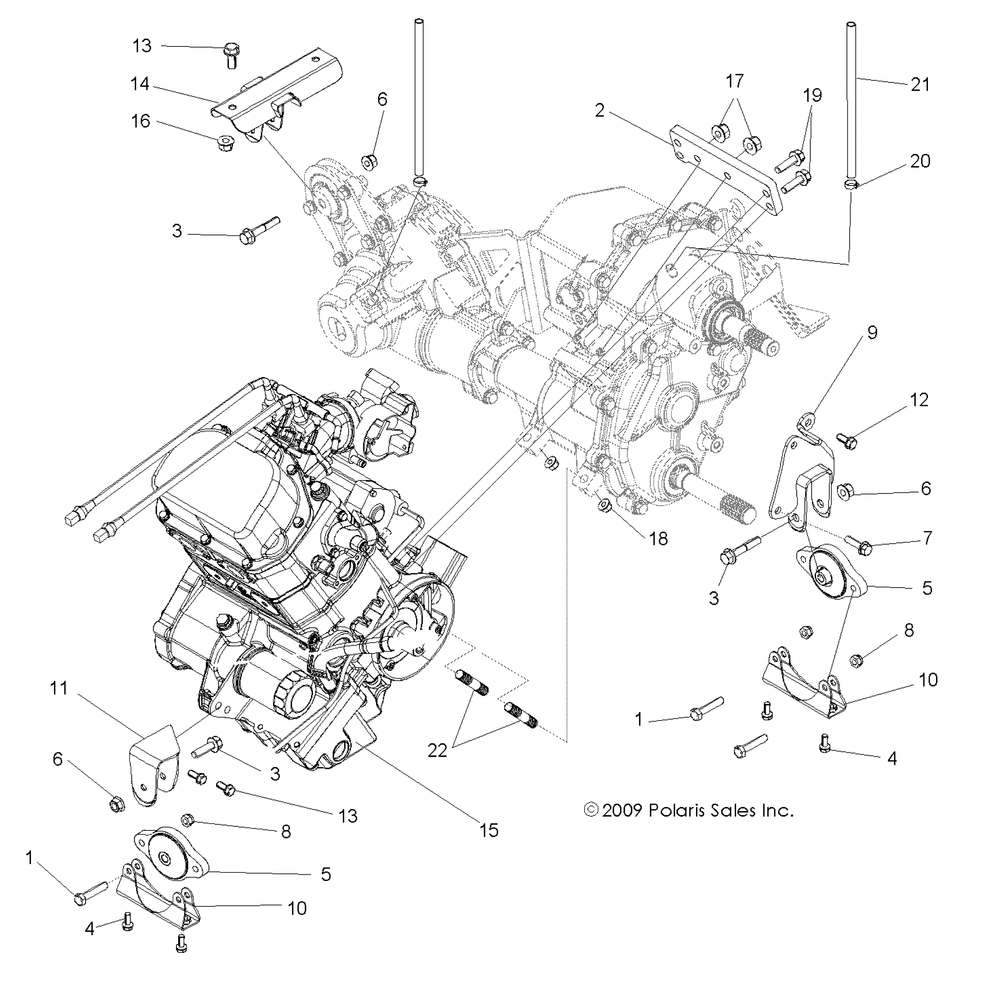 Engine transmission mounting - z14vh76ac_ad_eai_eak_eaj_eal_eaw