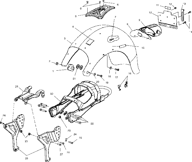 Subframe and rear fender - v01cb15cc