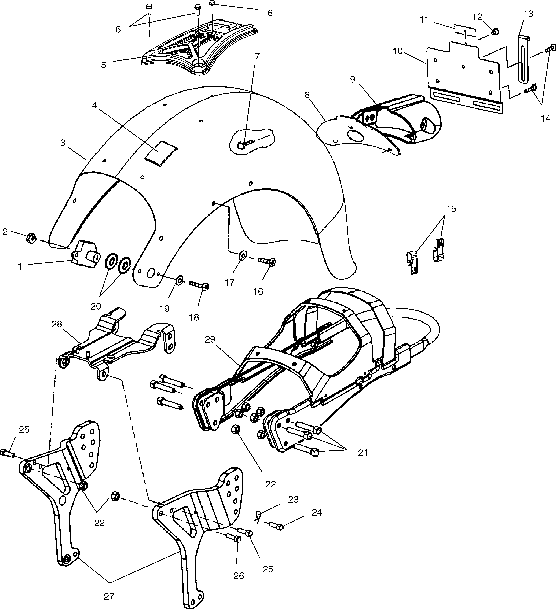 Subframe and rear fender - v01cd15cc