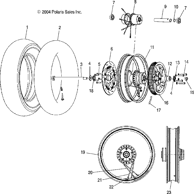 Wheel rear (laced) - v05tb16