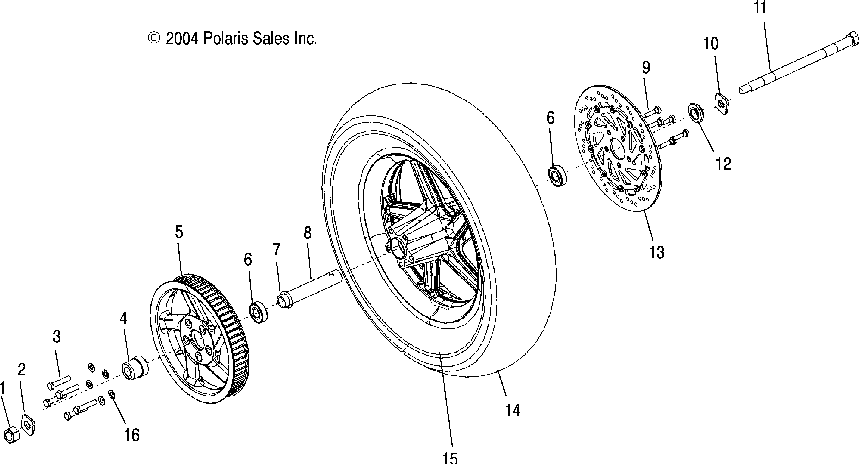 Wheel rear (cast) - v05tb16