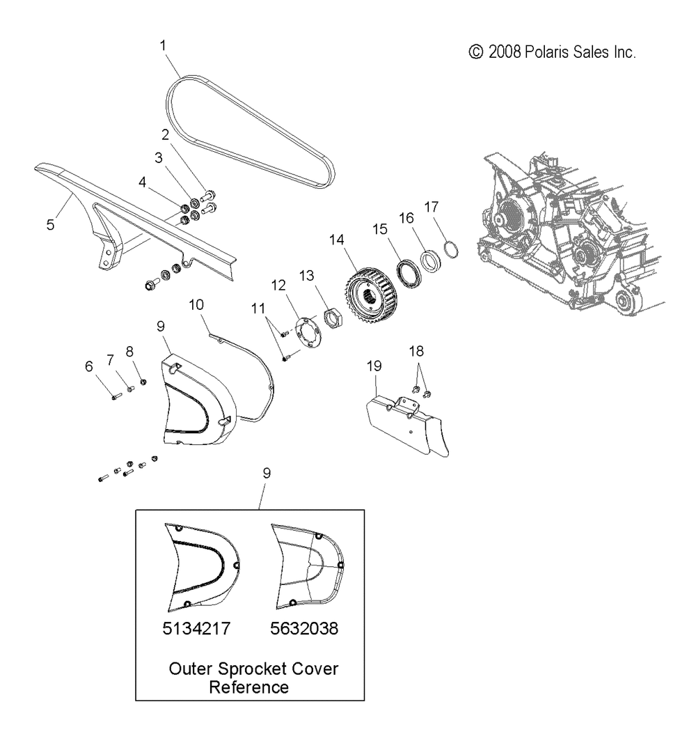 Drive train drive sprocket front - v06xb26_bc26