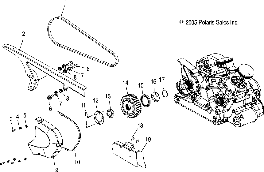 Drive sprocket front - v07ab26_gb26 all options для V07AB26_GB26 VEGAS_VEGAS 8 BALL ALL OPTIONS Polaris