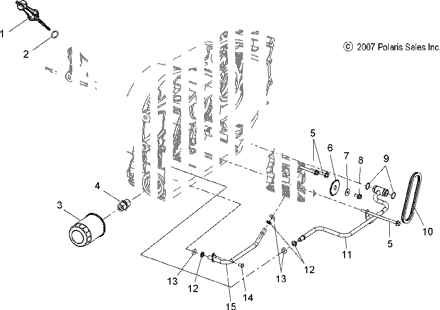 Engine oil pump mounting and dipstick - v08bc26_xb26