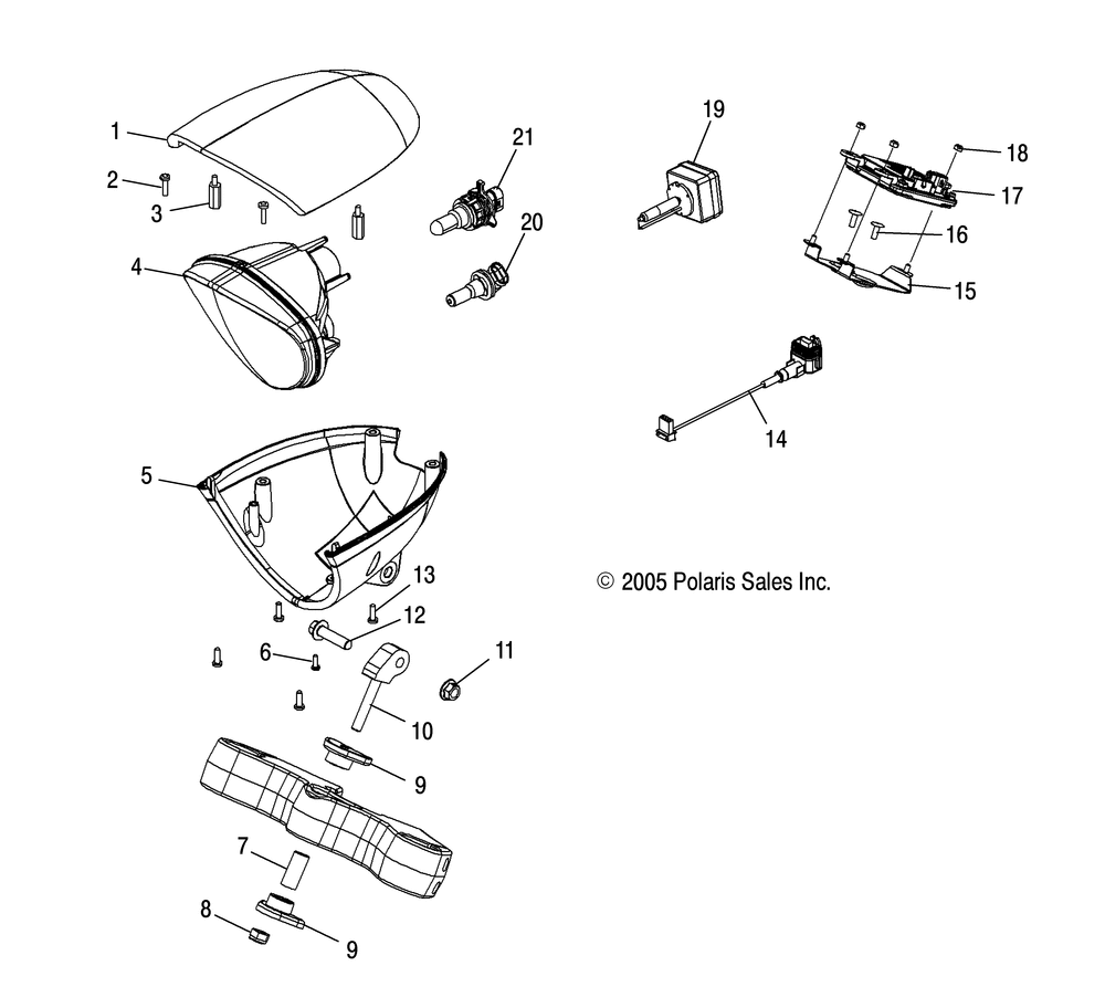 Electrical headlight kingpin - v08cb26_cd26_pb26