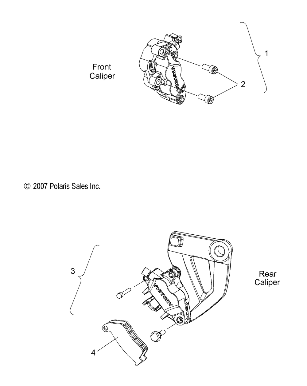 Brakes front and rear caliper - v08cb26_cd26_pb26