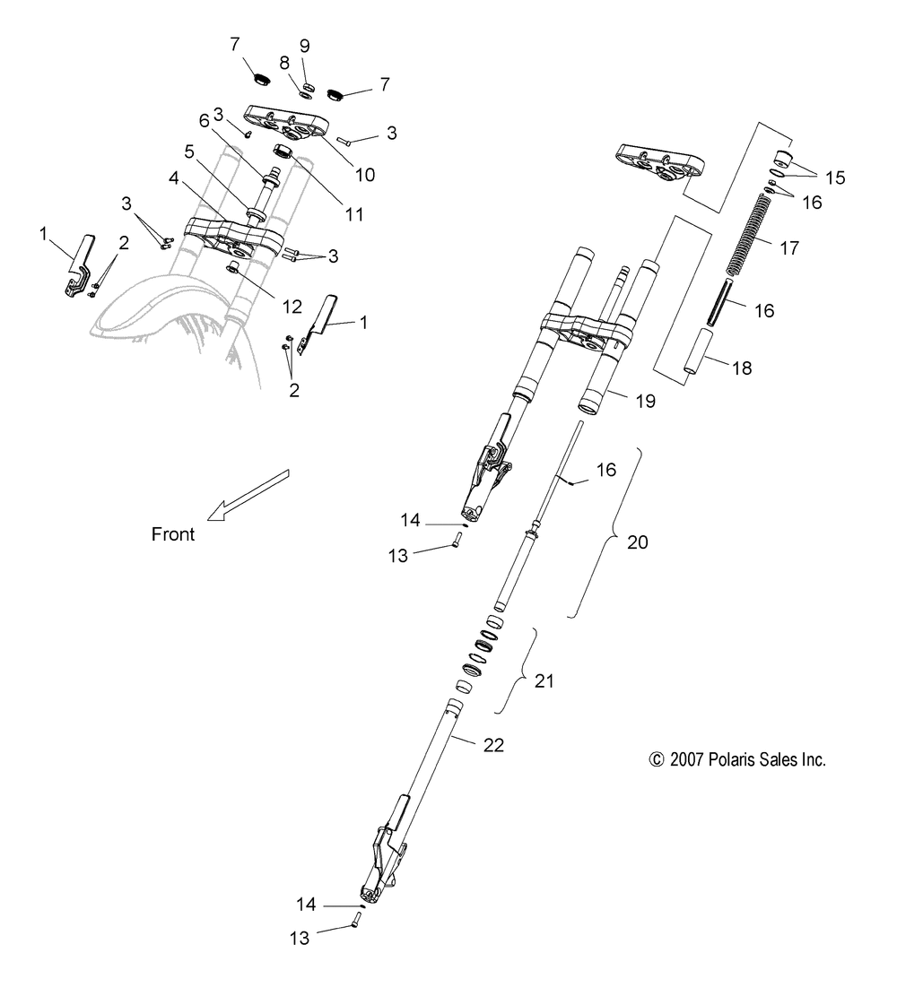 Suspension front forks - v08cb26_cd26_pb26