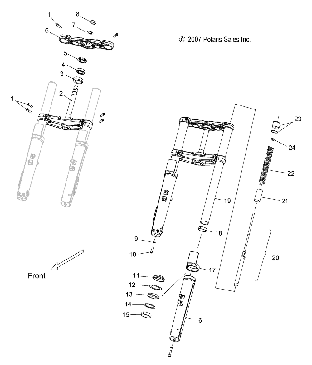 Suspension front forks and clamps - v08sb36_sd36