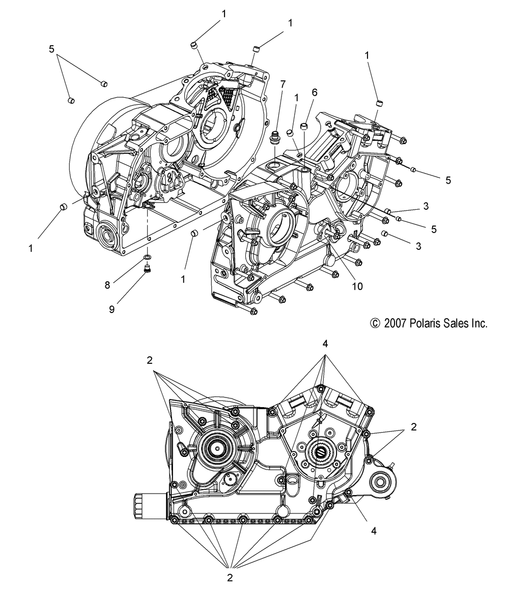 Engine crankcase - v08sb36_sd36 all options