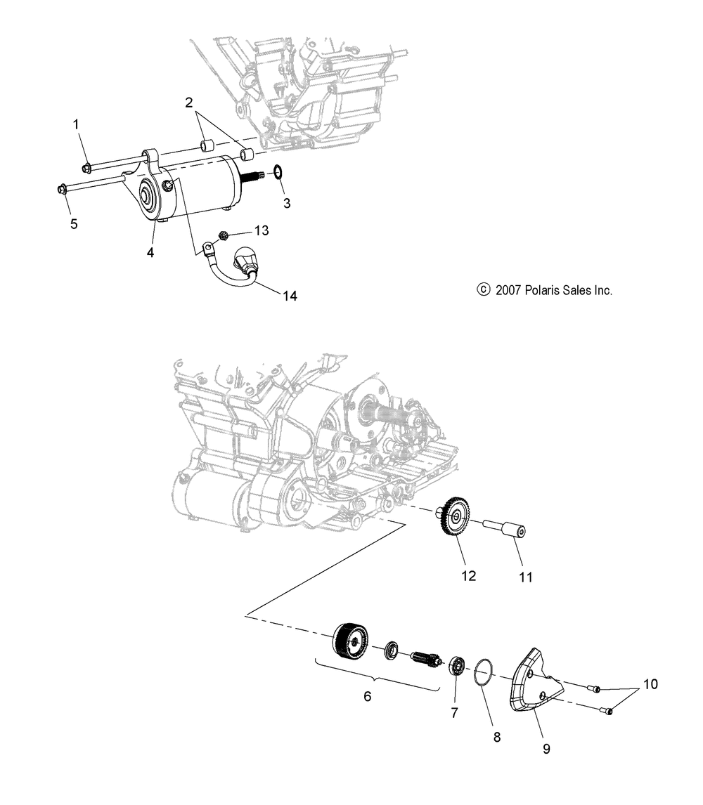 Engine starter motor - v08sb36_sd36 all options