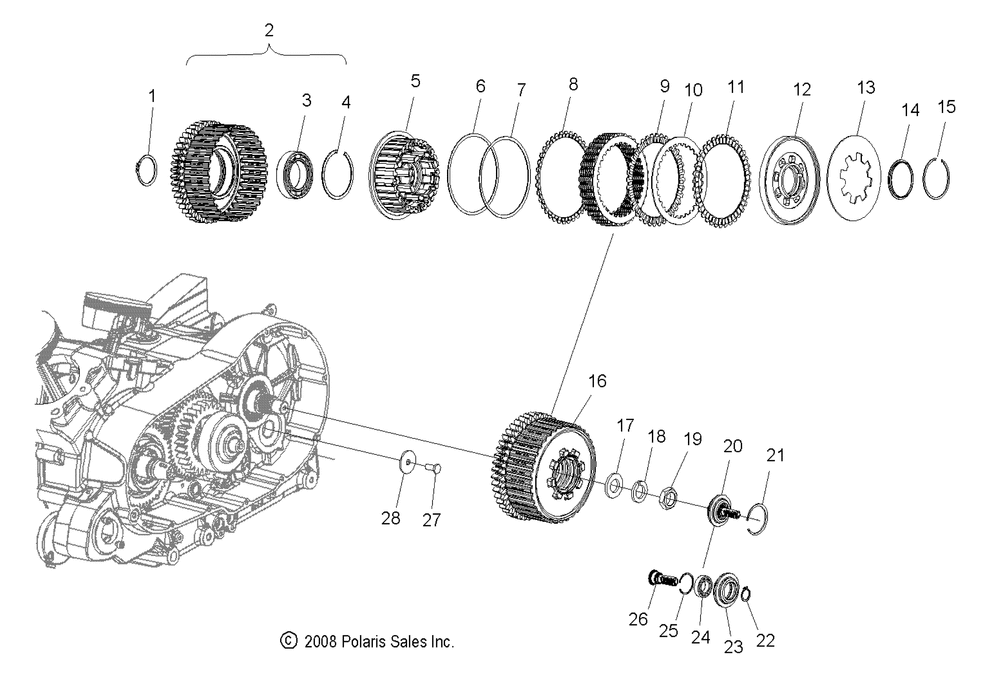 Drive train clutch - v08sb36_sd36 all options