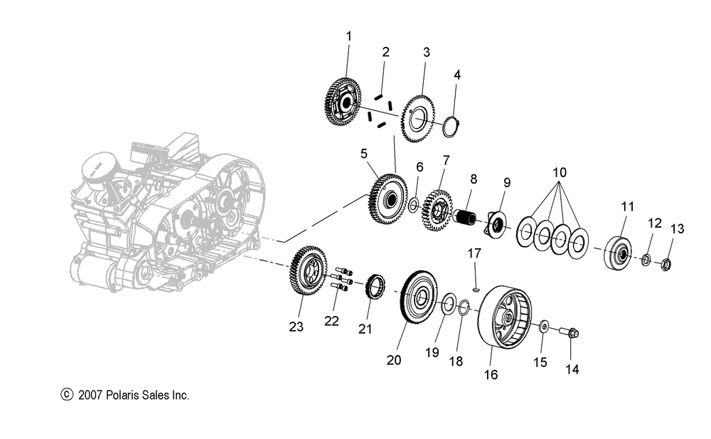 Drive train primary drive - v08cb26_cd26_pb26