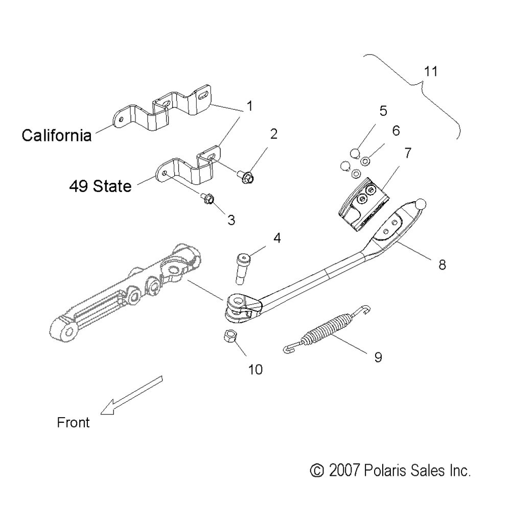 Chassis side stand - v10cb26_pb26