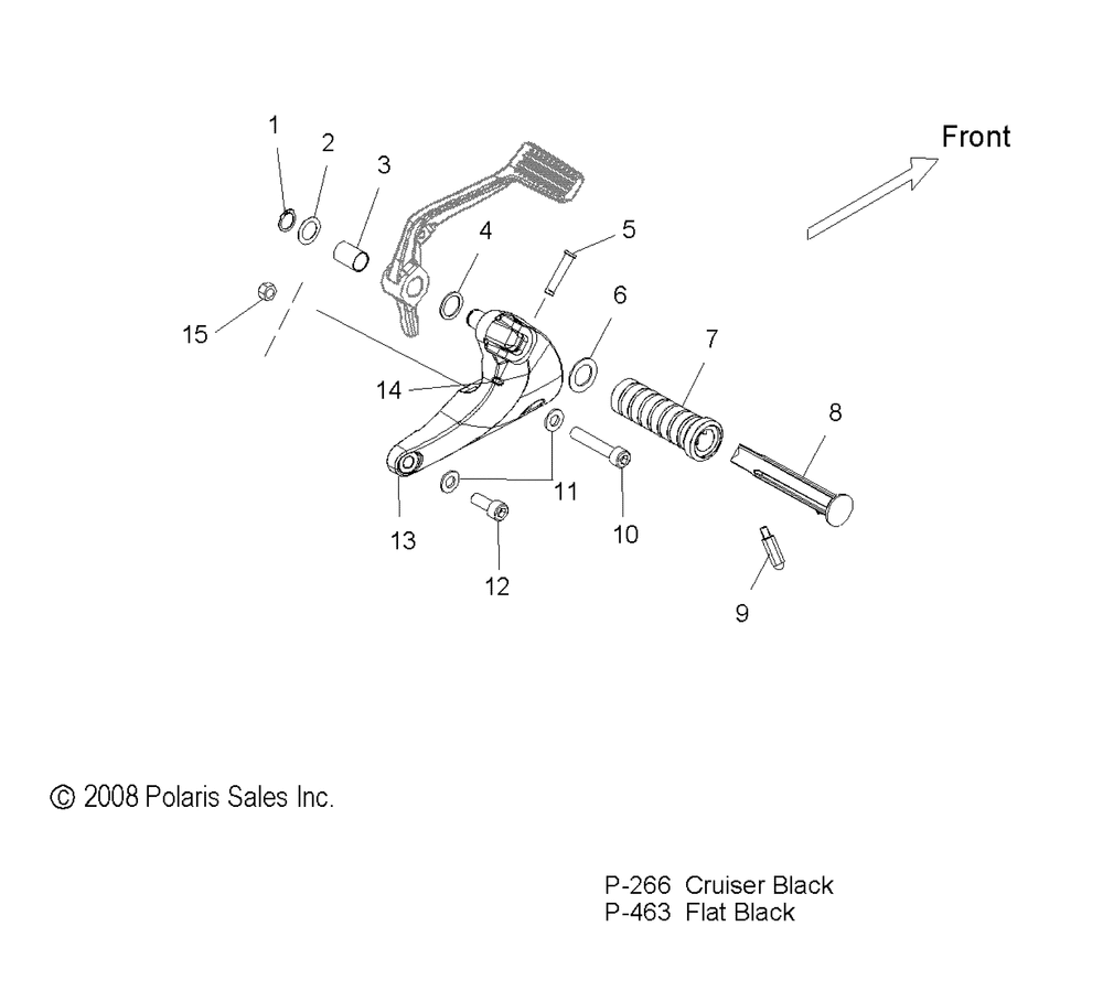 Chassis footpeg r.h. - v10hb36dd_hs36dc_bb26da