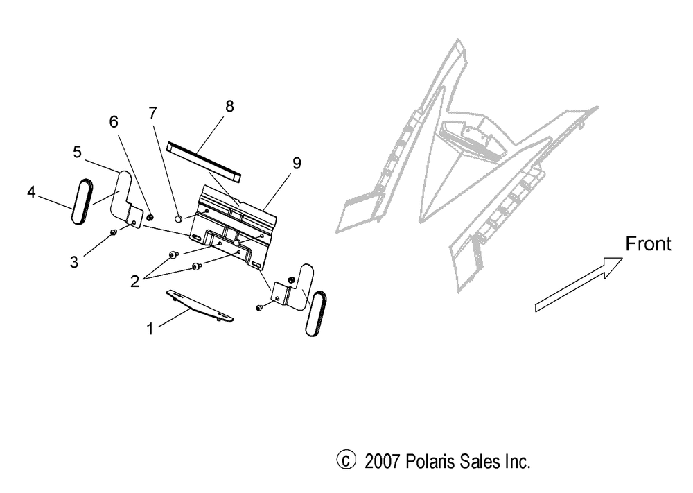 Chassis license plate bracket - v08sb36_sd36