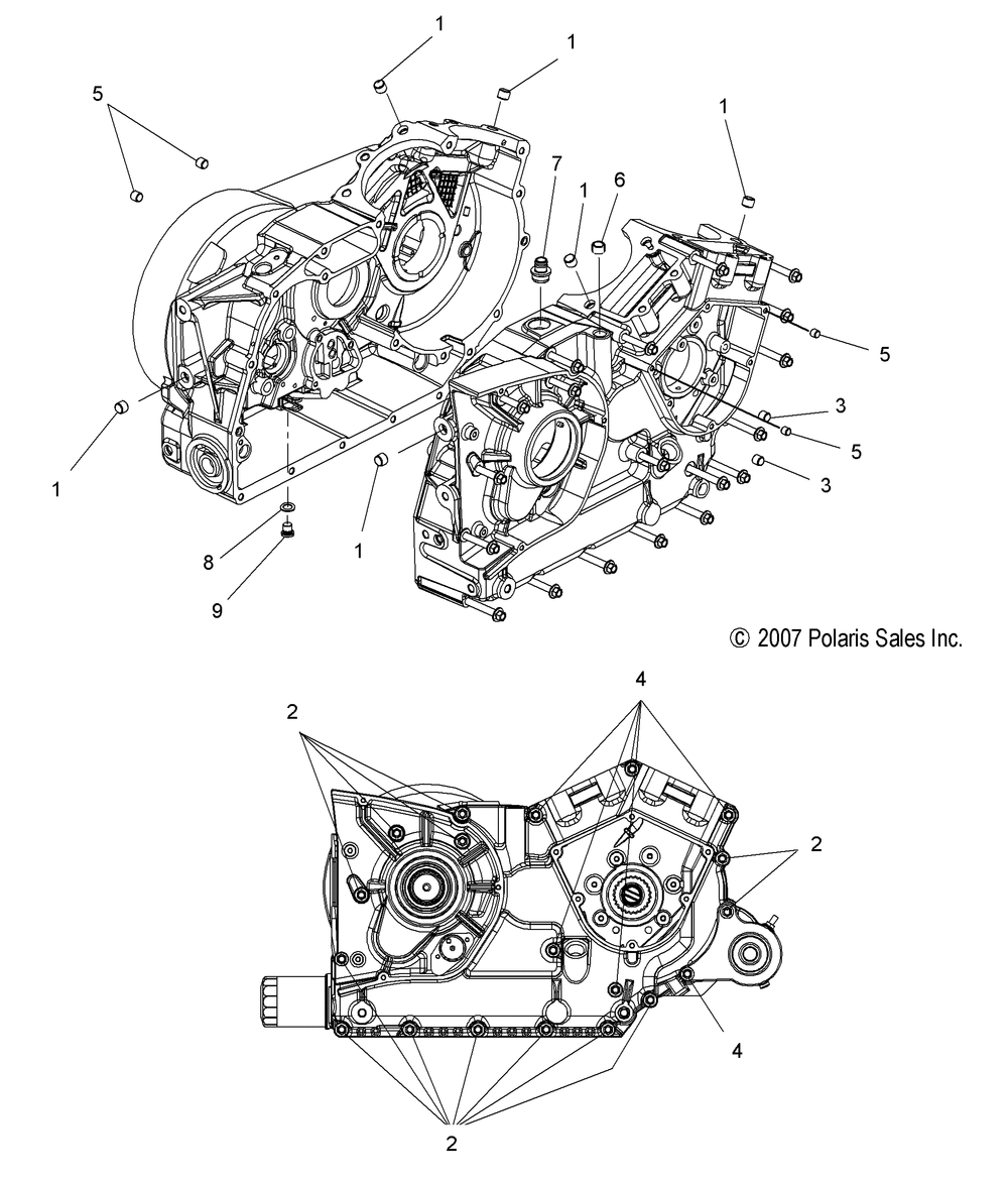 Engine crankcase - v09xb36_xc36 all options