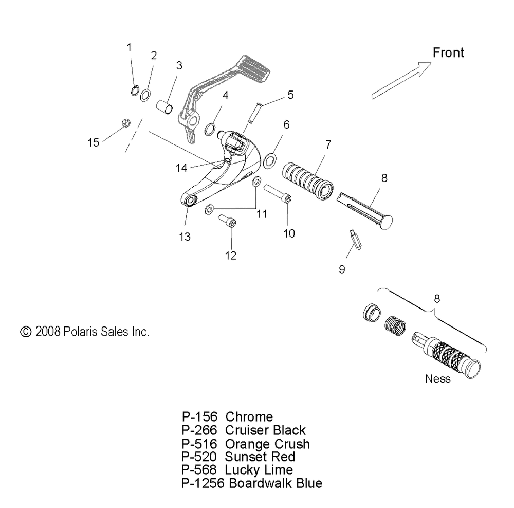 Chassis footpeg r.h. - v09xb36_xc36 all options