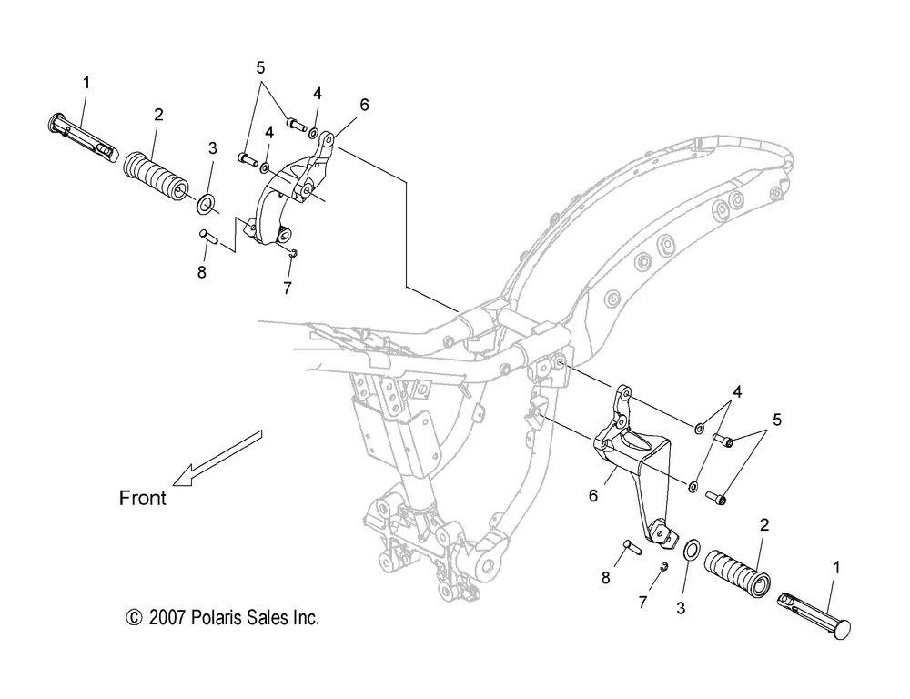 Chassis footpegs passenger - v12gb36_ga36_zb36