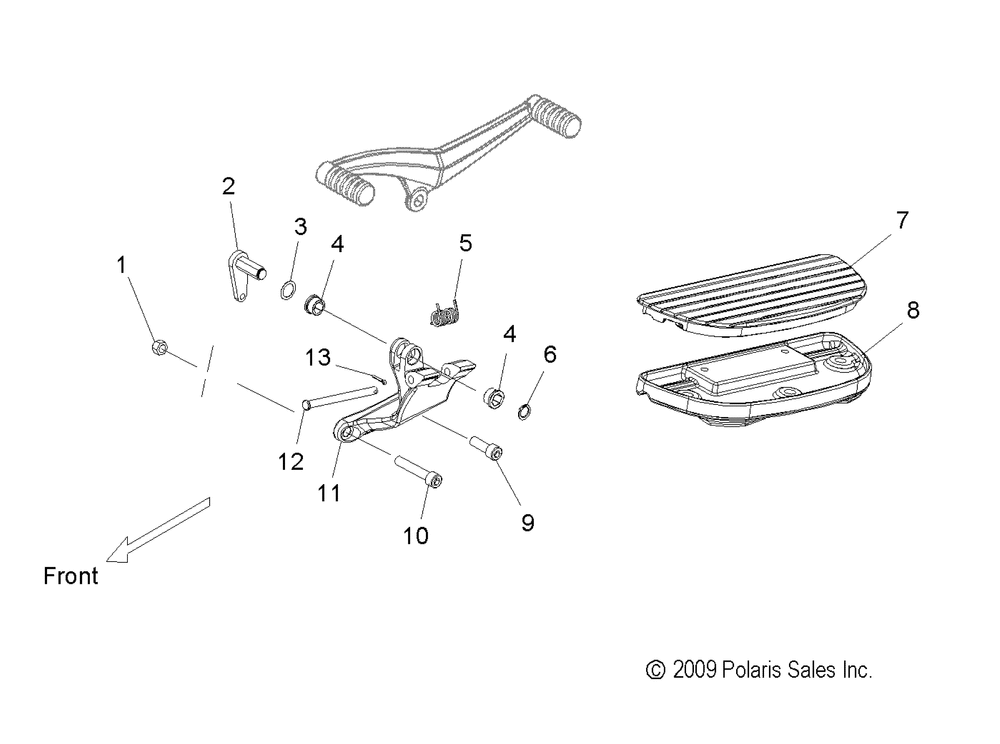 Chassis footpeg and floorboard lh - v10cb26_pb26