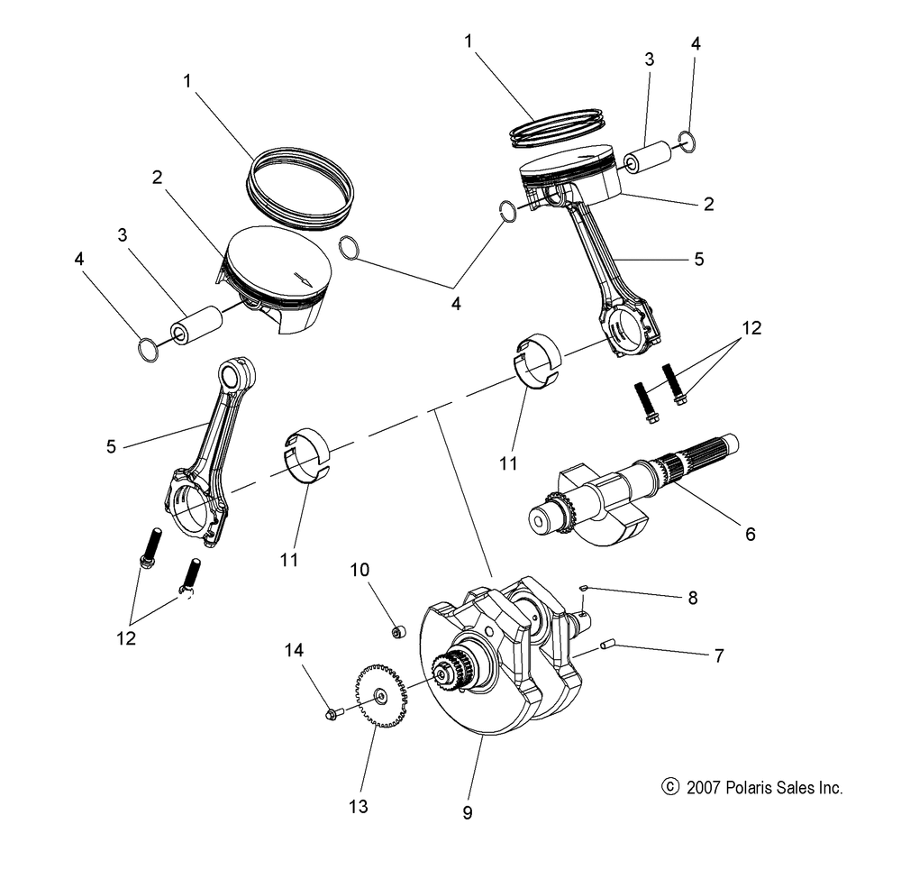 Engine crankshaft and piston - v10db36da_eb36da all options