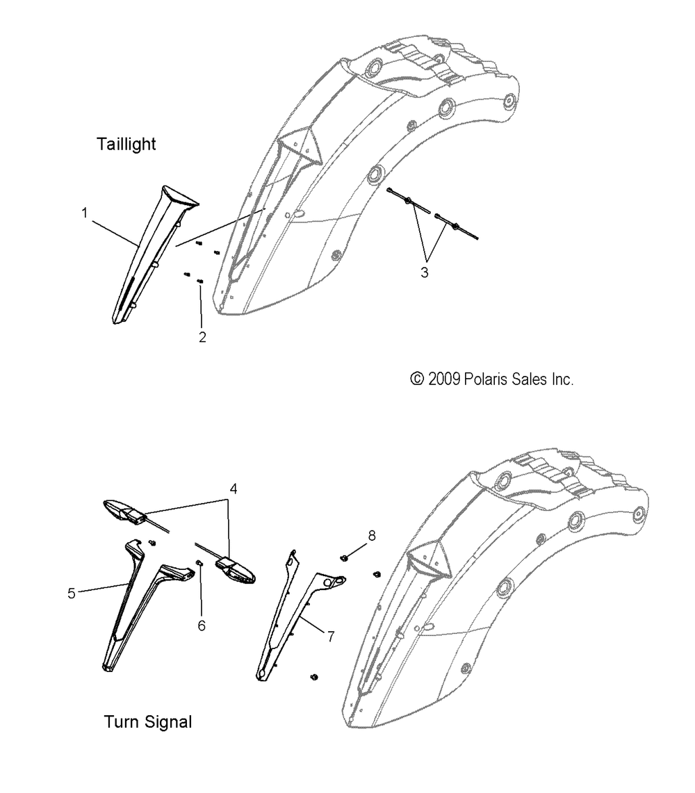 Electrical turn signal rear and taillight - v10db36da_eb36da all options