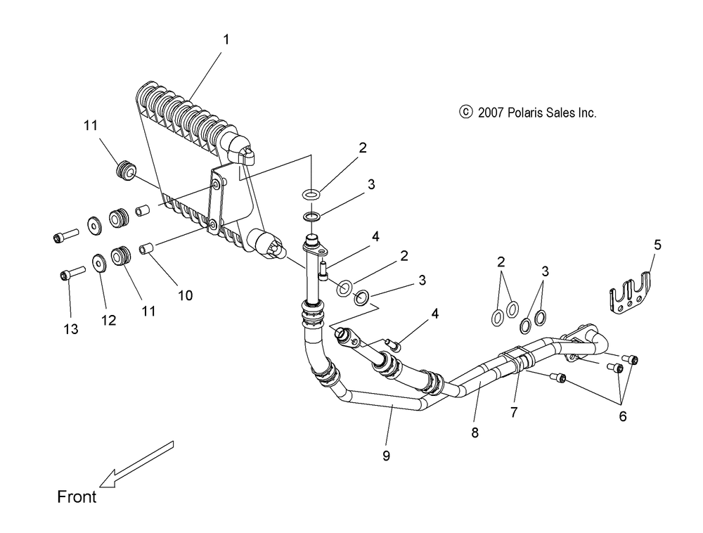 Engine oil cooling system - v08sb36_sd36