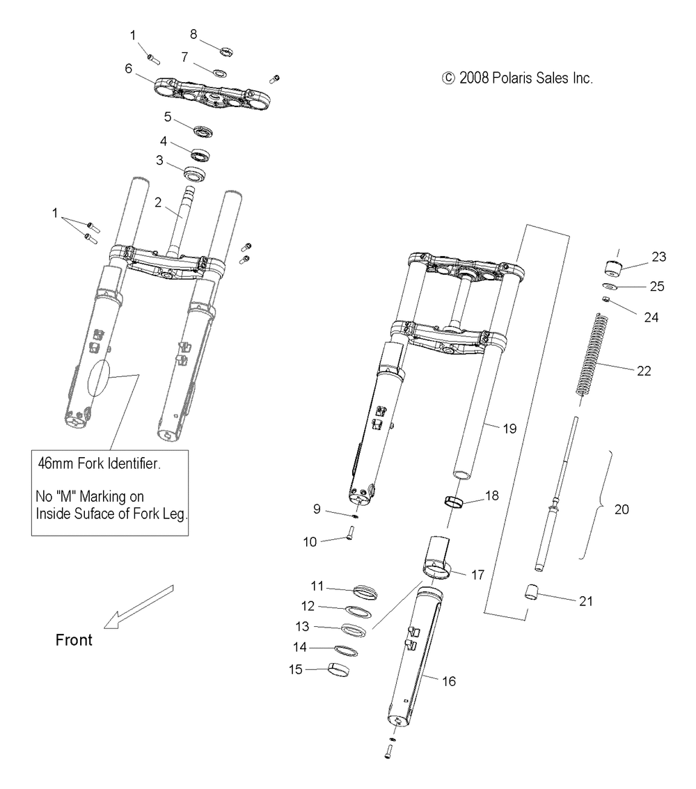 Suspension front forks and clamps 46 mm - v10sd36_sc36_vb36