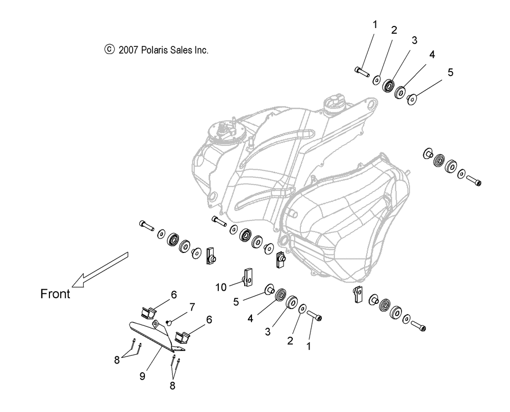 Fuel system fuel tank mounting - v10sd36_sc36_vb36