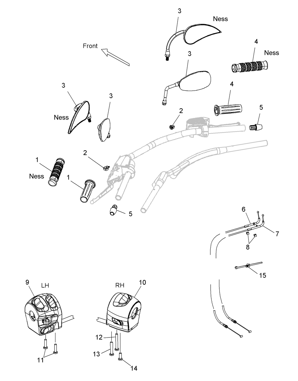 Steering controls and mirrors - v10xb36dap_lkp_xc36dn all options